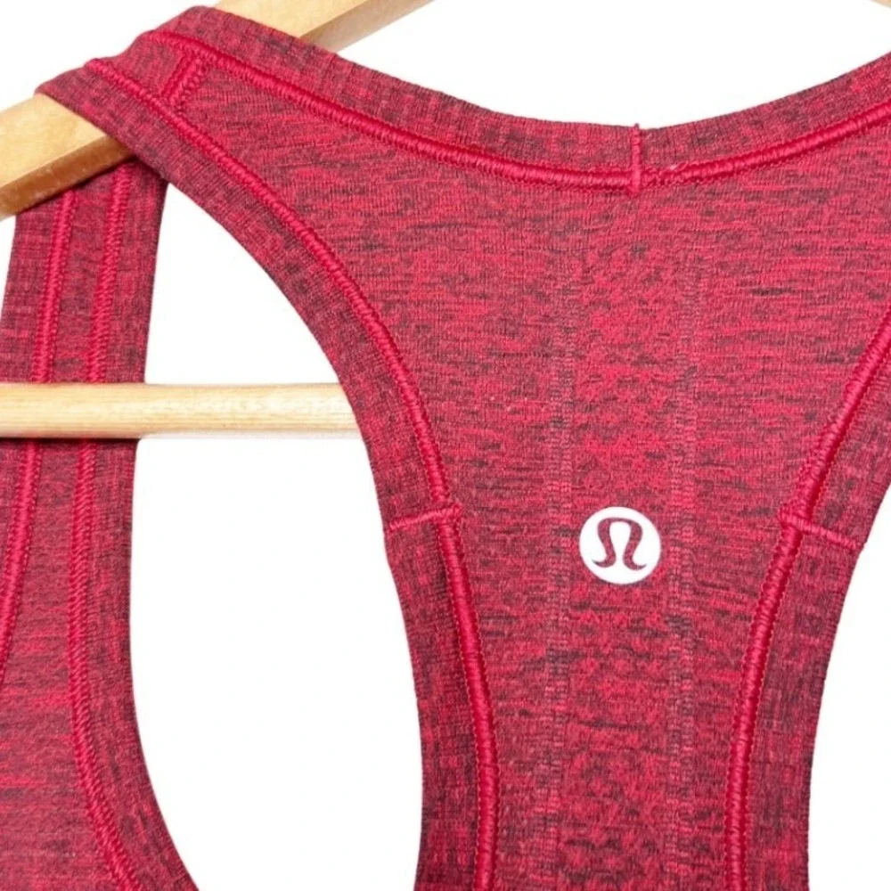 Lululemon Womens‎ Swiftly Racerback Tank Top Heathered Dark Red Space Dye Size 6